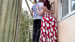 MILF met a neighbor on the ride and invited him home for intercourse